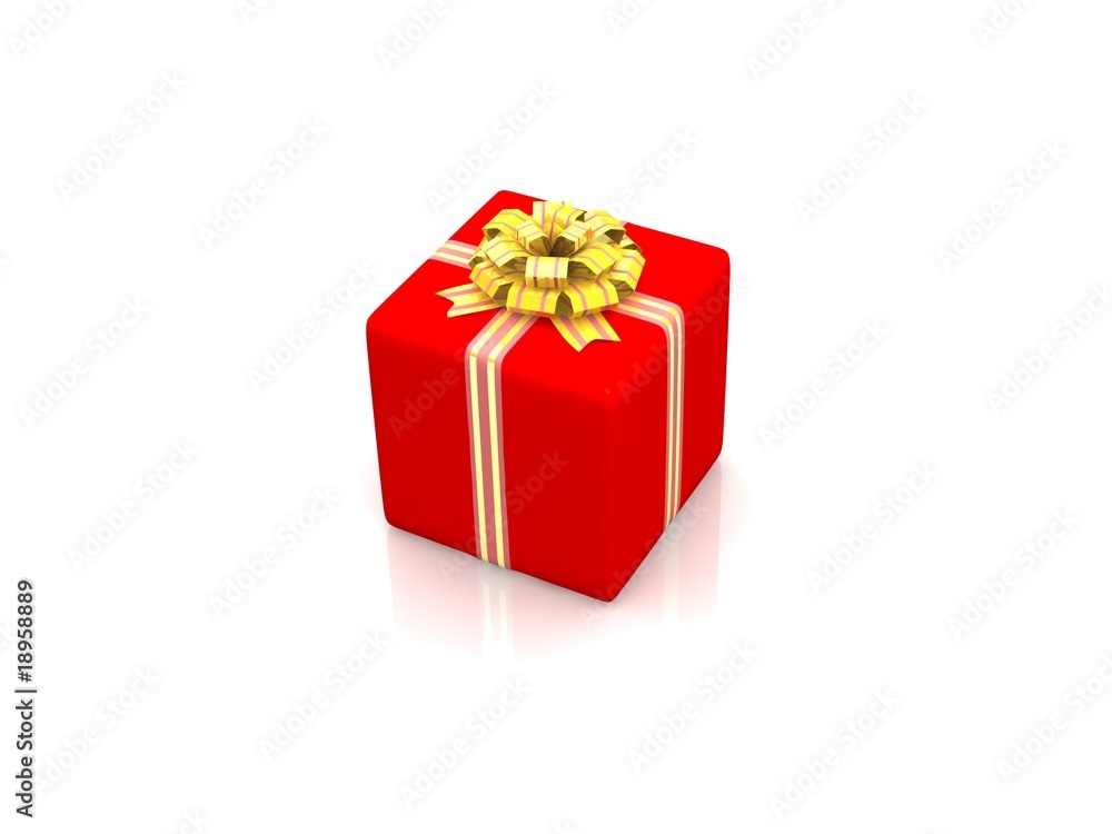 Fototapeta premium Red gift isolated on white background