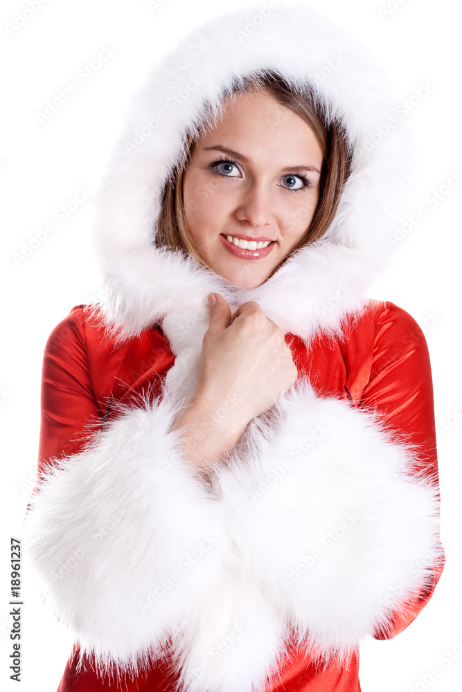 beautiful woman wearing santa claus clothes beautiful woman wearing santa claus clothes