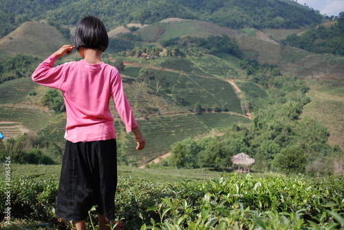 Fotografía Petite fille, Triangle d'or, Thailande