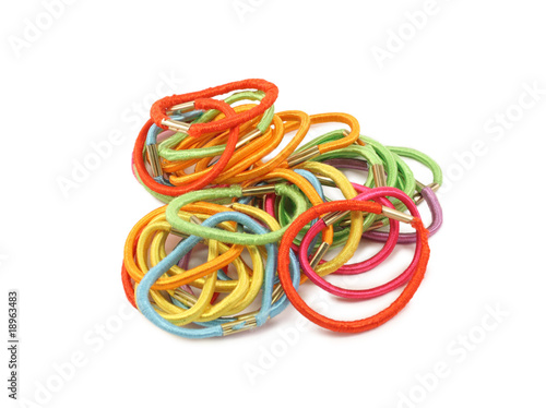 Women's multi-colored rubber bands for hair