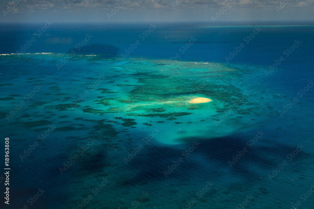 Aerial View of Upolu Cay on Great Barrier Reef