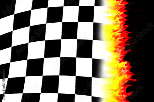 burning racing flag