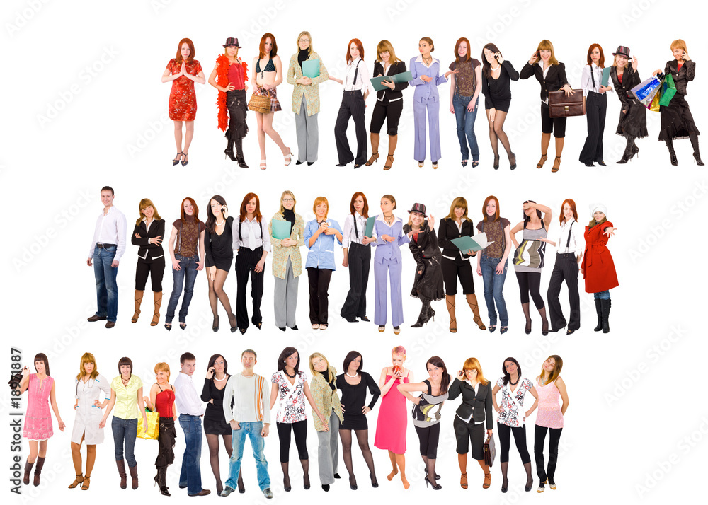3 rows of isolated people 3 rows of isolated people