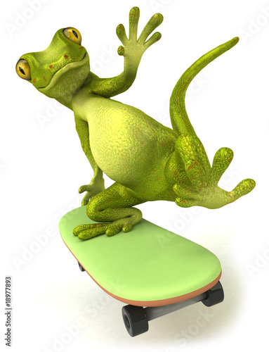 L  zard en skateboard