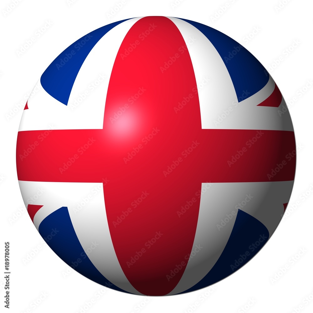 Obraz premium British flag sphere isolated on white illustration