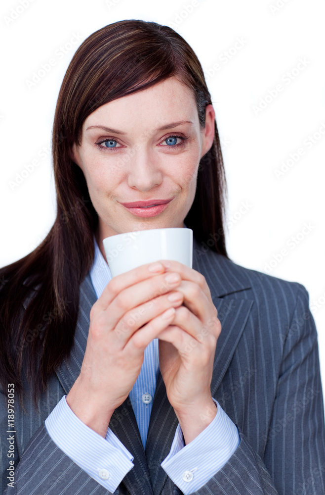 Portrait of an attractive businesswoman drinking a coffee Portrait of an attractive businesswoman drinking a coffee