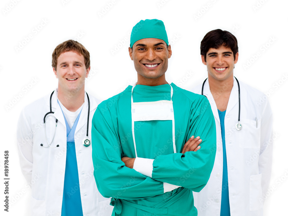 Medical team smiling at the camera Medical team smiling at the camera