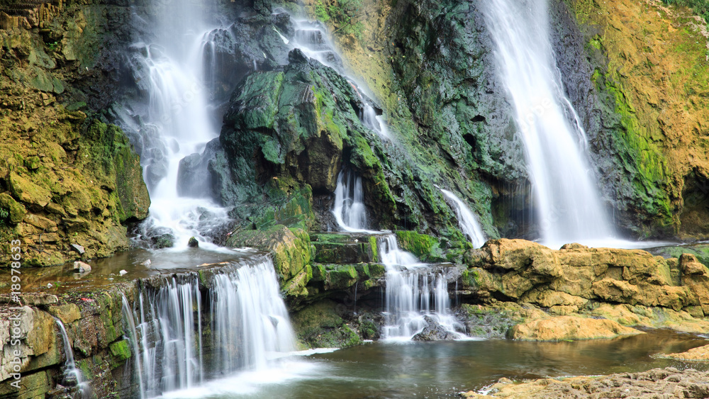 Water falls in a Chinese village