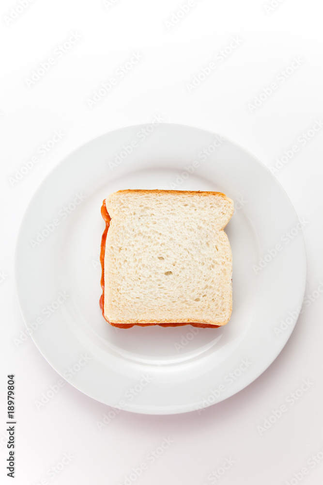 delicious slice of bread with strawberry jam