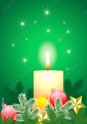 christmas balls and candles