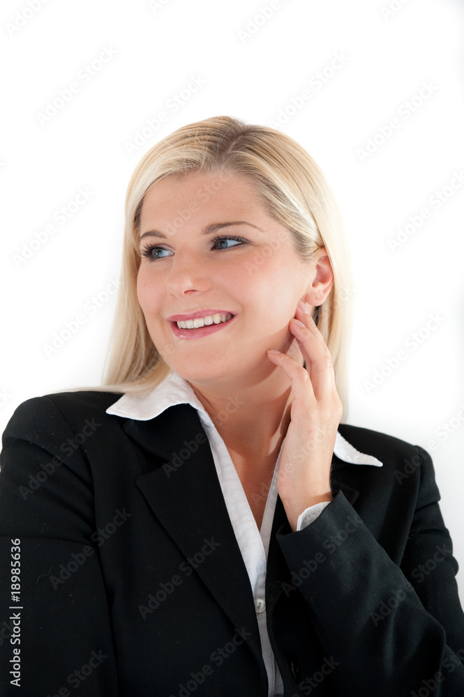 Young business woman in a black suit Young business woman in a black suit