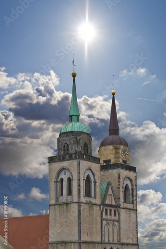Obraz na płótnie Türme der Johanniskirche w salonie