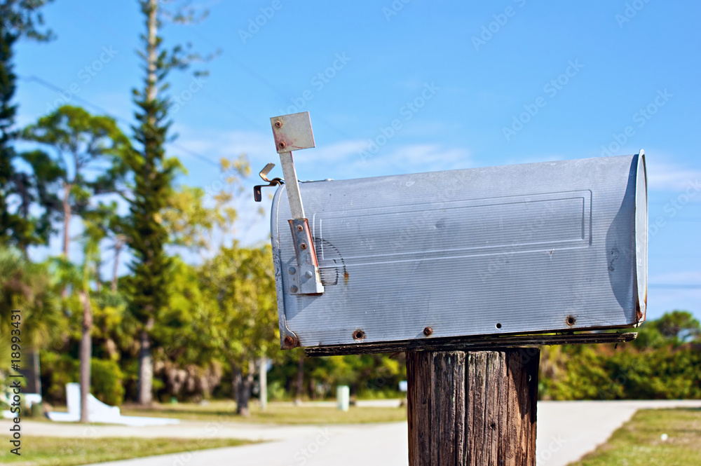 mailbox with flag up