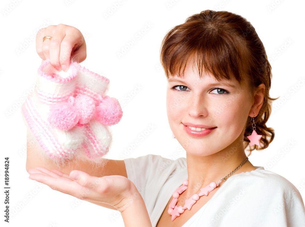 Young mother and bootees