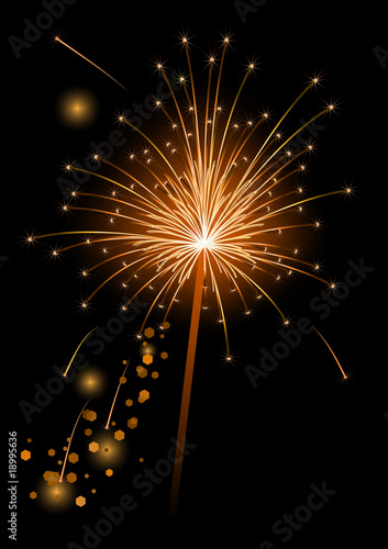 Vector realistic sparkler