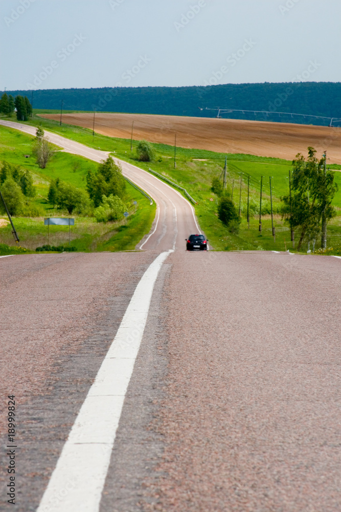 Asphalted road to a countryside