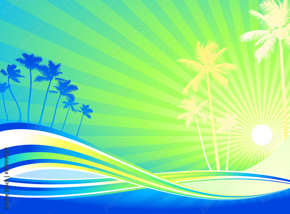 palm trees green background