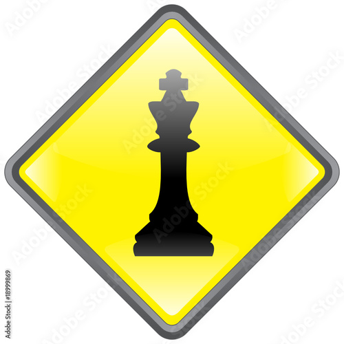 Panneau "Echecs" - "Chess" Sign (Silhouette - Roi - Vecteur)