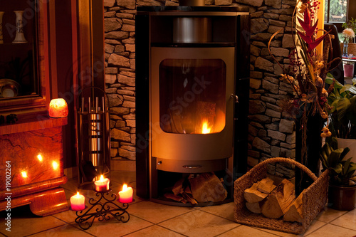 Kamin Feuer Wohnraum