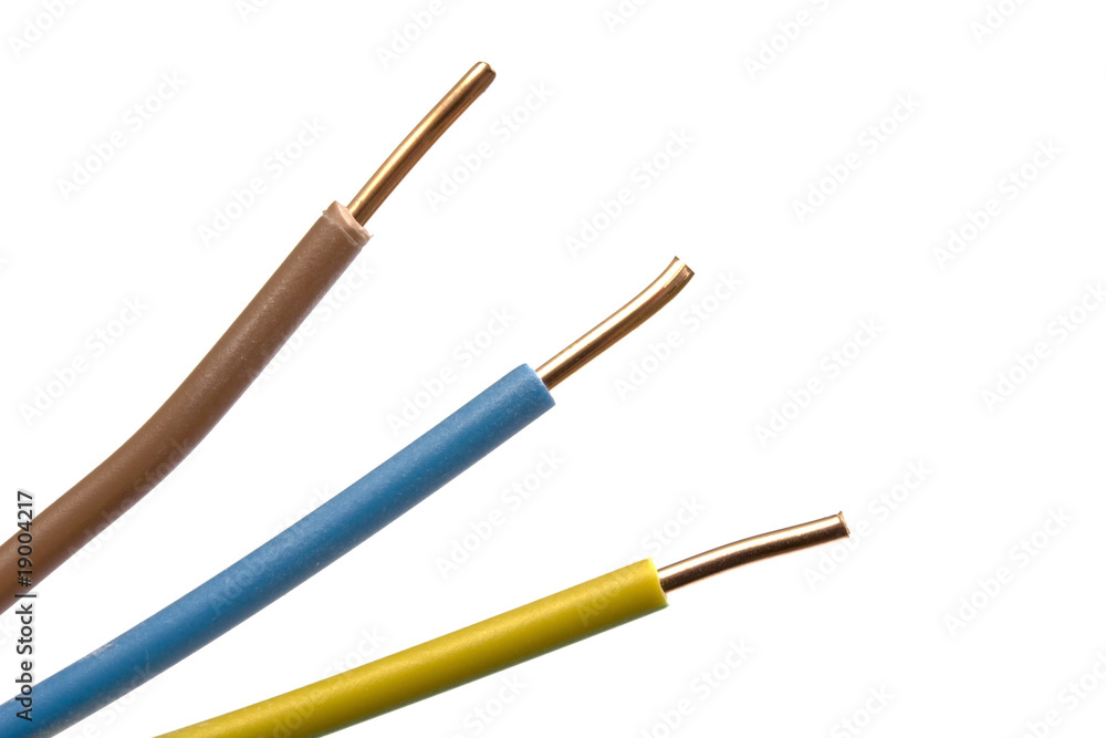 Electric power cable isolated on white Electric power cable isolated on white