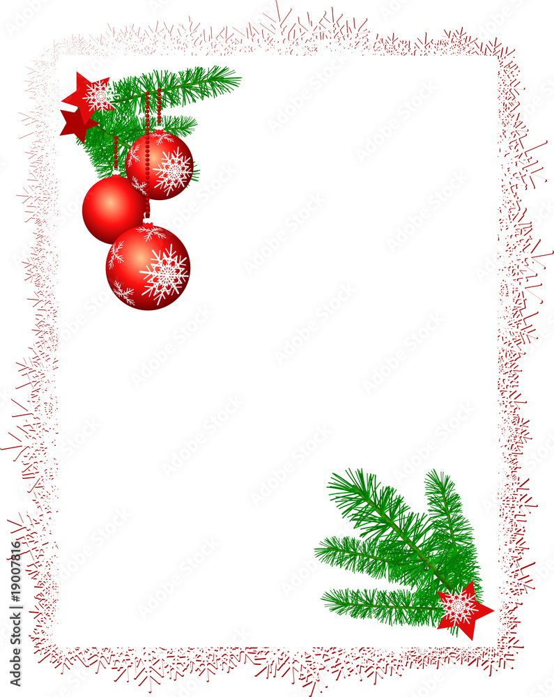 Vettoriale Stock Sfondo natalizio con angoli decorati | Adobe Stock
