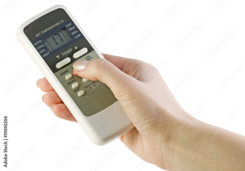 conditioner remote control in hand conditioner remote control in hand