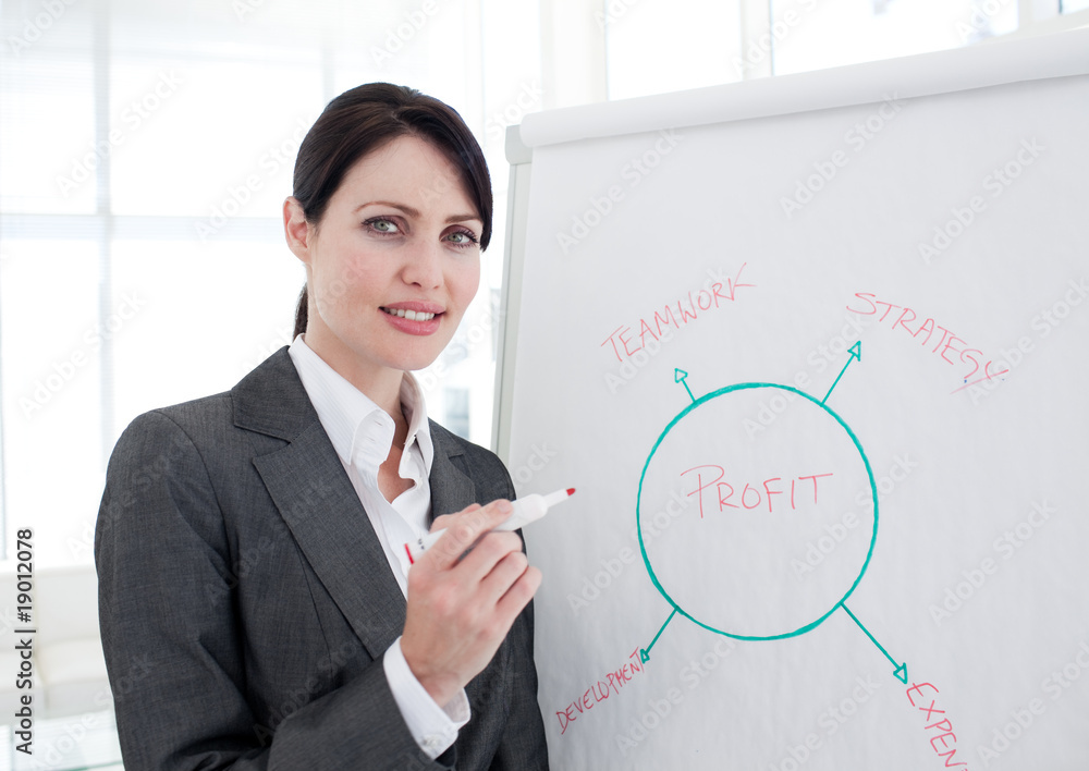 Atractive businesswoman giving a presentation Atractive businesswoman giving a presentation