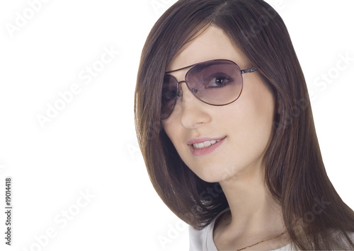 Fashion portrait of sexy, young, beautiful woman wearing sunglas photo