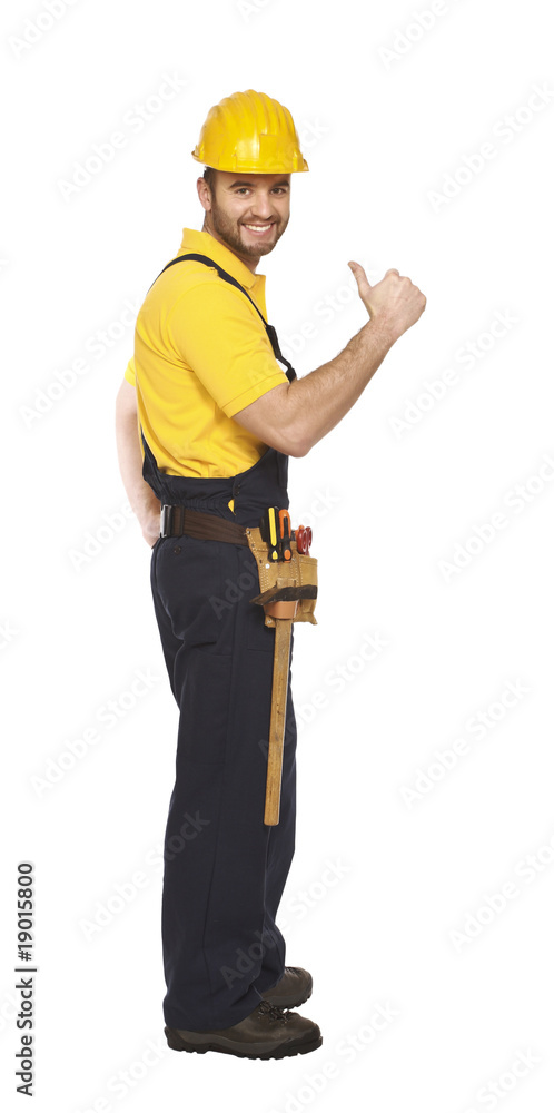 smiling handyman thumb up smiling handyman thumb up