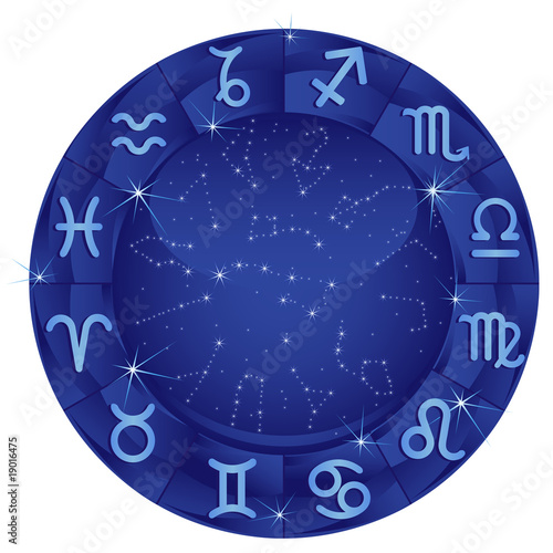 Blue zodiac circle