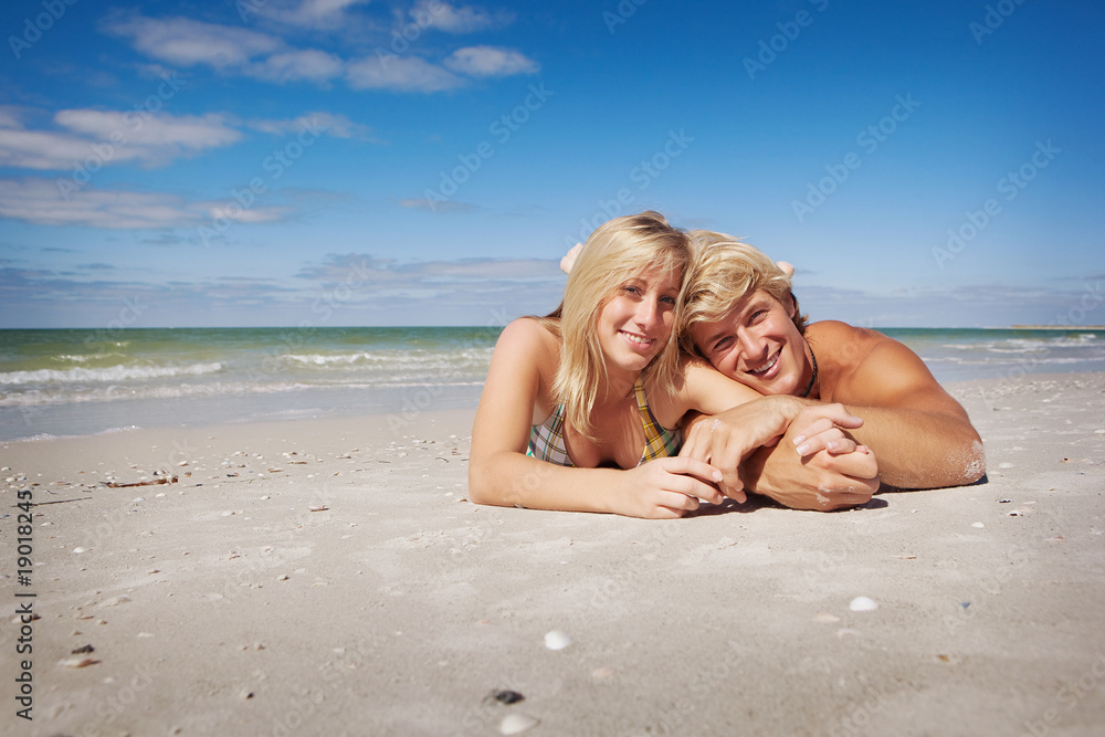 Lying at the beach