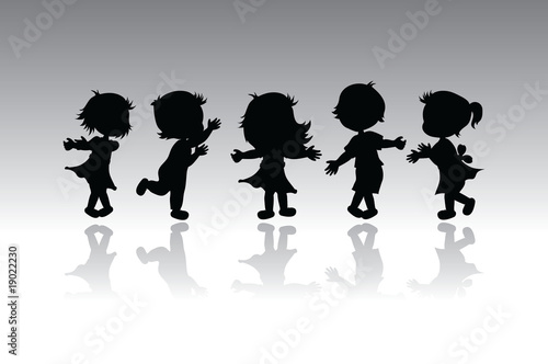 silhouettes children