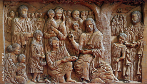 Принти на полотні Jesus, The Feeding of the five thousand people
