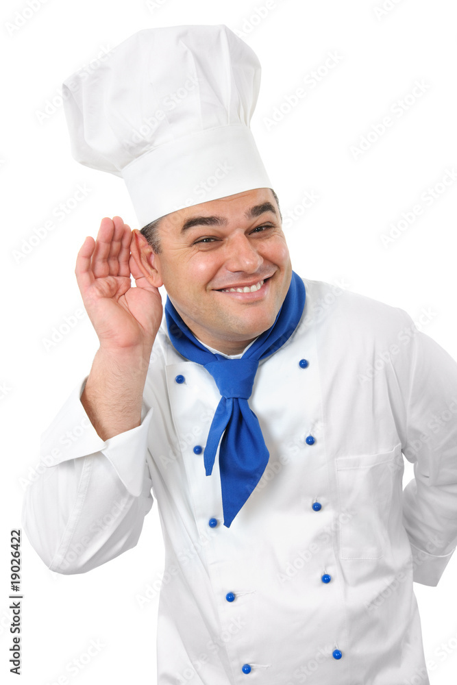 portrait of a handsome cook isolated over white portrait of a handsome cook isolated over white