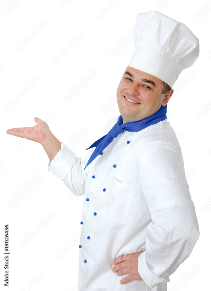portrait of a handsome cook isolated over white portrait of a handsome cook isolated over white