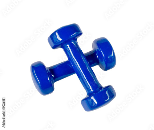 Blue fitness dumbbells © snowturtle