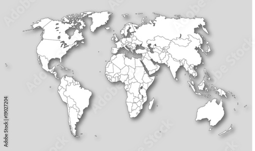 Weltkarte mit Konturen