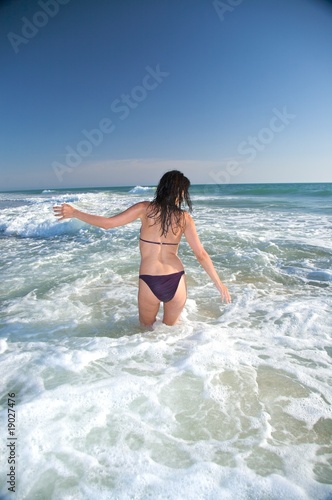 walking in the ocean