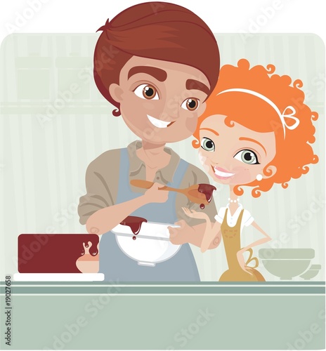 couple cooks