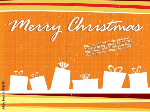 orange background with shape of gift box