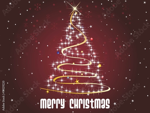shiny star pattern xmas tree
