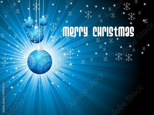 background with hanging decorated xmas ball