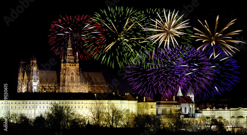 Photography Prague castleand New Year celebrations