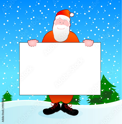 Babbo Natale e spazio bianco per auguri