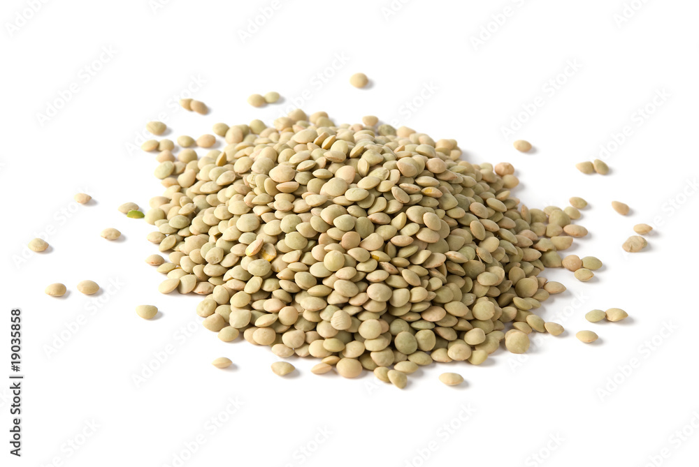 Pile of Lentils isolated on white Pile of Lentils isolated on white