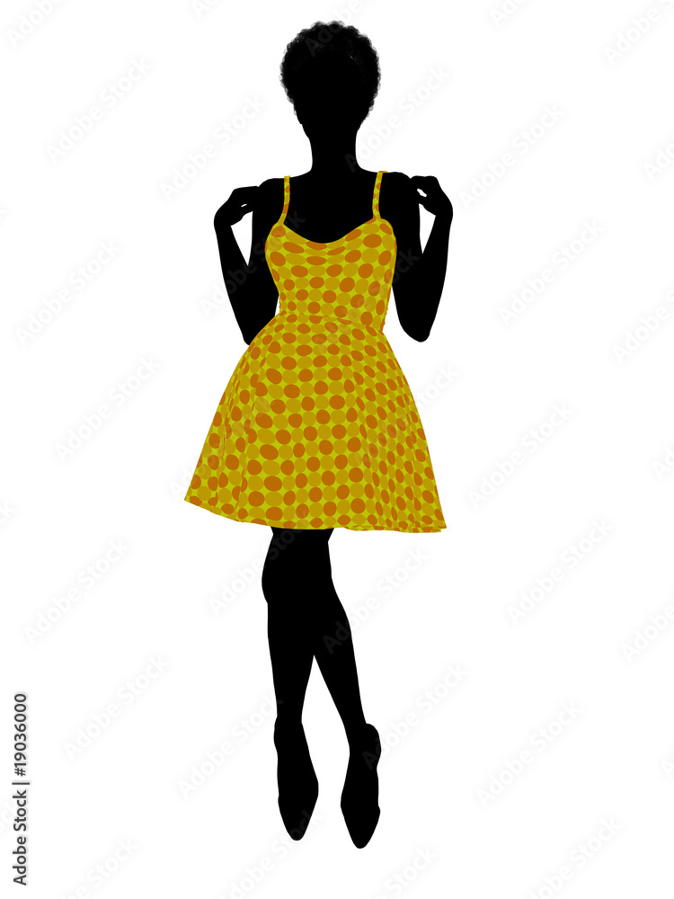 Fashionable African American Female Illustration Silhouette Fashionable African American Female Illustration Silhouette