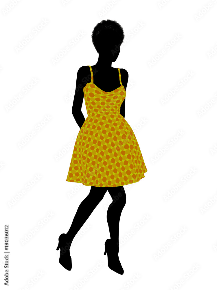 Fashionable African American Female Illustration Silhouette Fashionable African American Female Illustration Silhouette