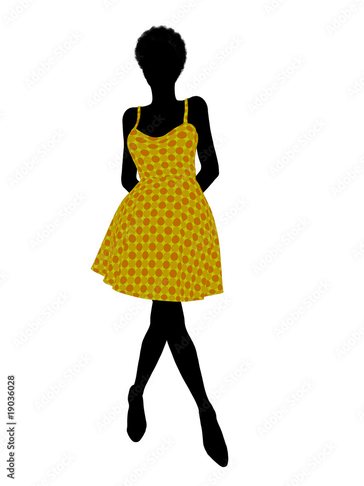 Fashionable African American Female Illustration Silhouette Fashionable African American Female Illustration Silhouette