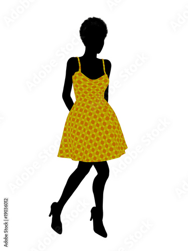 Fashionable African American Female Illustration Silhouette