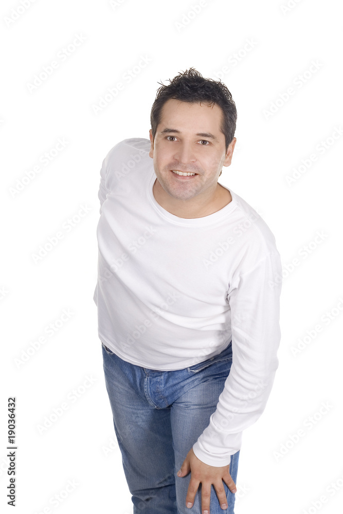Portrait of happy young men over white background Portrait of happy young men over white background